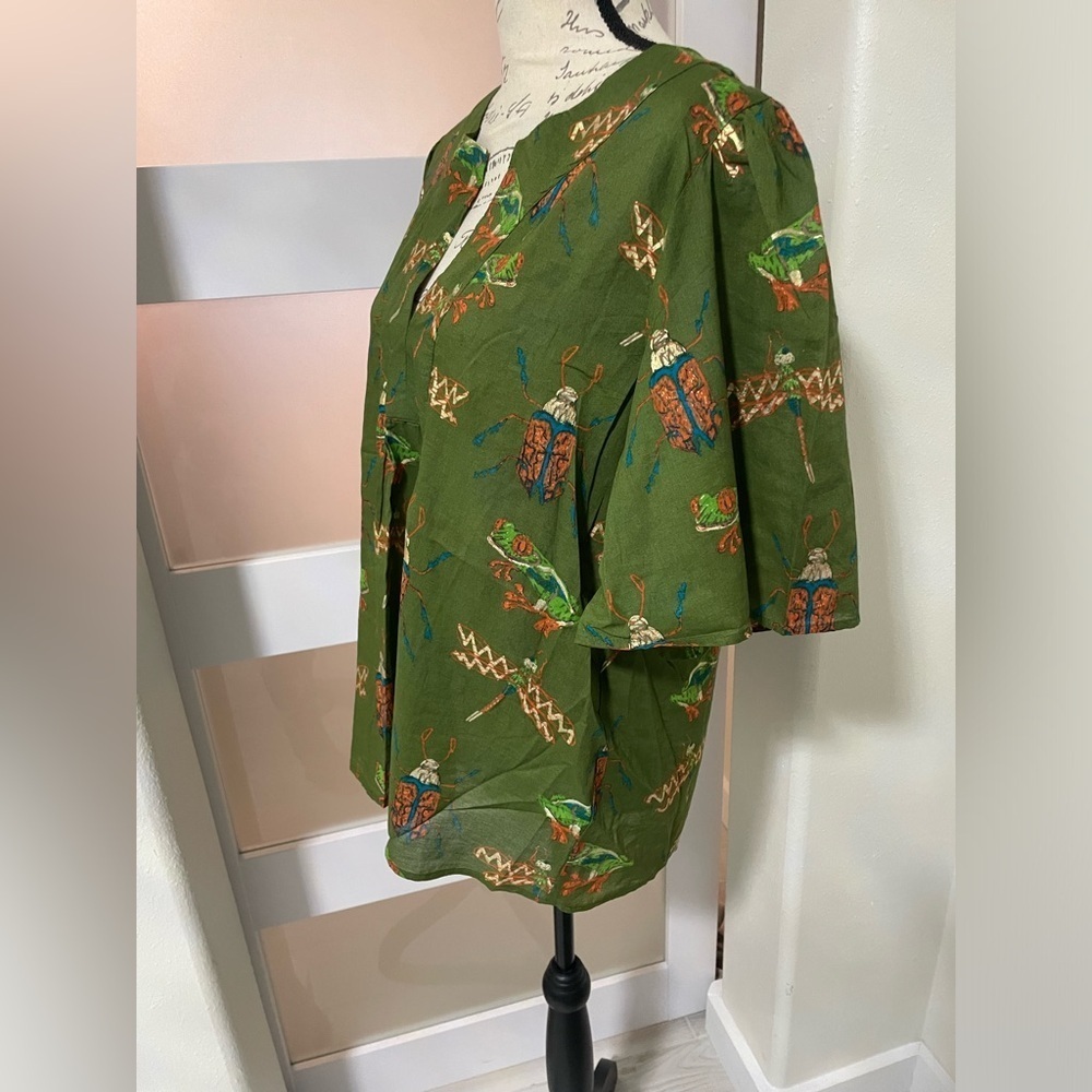 Jude Connally Jenny Gardens Flutter Sleeve V-Neck Top 🌿✨ - Picture 4 of 10
